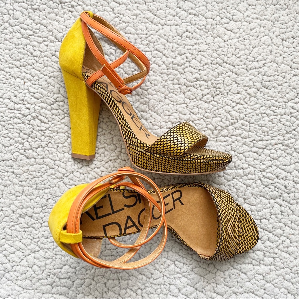 Kelsi Dagger Yellow & Orange Platform Pump Sandal